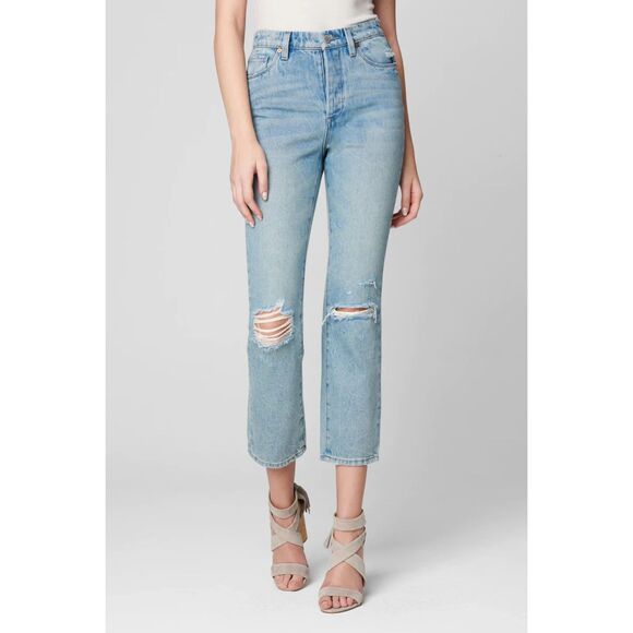 NWT Blank NYC Madison Crop Button Fly Denim Blue Jeans in Got My‎ Ways Size 24 - Picture 1 of 6